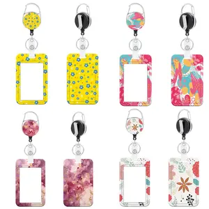 Personalized Magenta ID Badge Holder with Retractable Reel, Teacher Name Card Holder, Nurse ID Card Protector, Perfect Nurse's Day Gift, Badge Reels Retractable