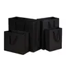 Black Gift Bags Assorted Sizes, Gift Bags Bulk, Goodie Bags, Available in 4 Sizes, Thick Reusable Kraft Paper Bags, Ideal for Weddings/Parties/Birthdays/Easter/Mother’s Day Gifts Packaging Handbags, Party Supplies