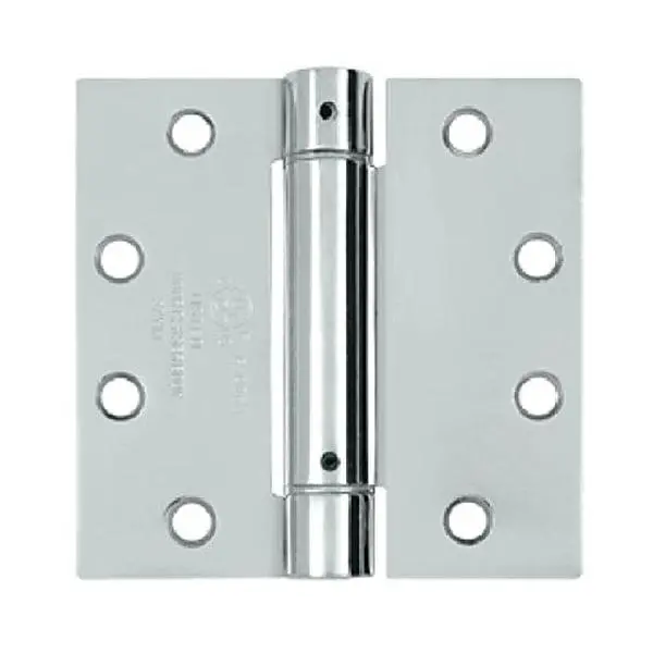 Steel Door Hinges, 4.5x4.5 inches Polished Chrome Spring Hinges, Quality Architectural Hardware with Exceptional Service