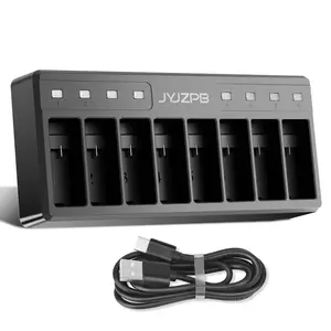 JYJZPB 8 Slots Battery Charger for Go Pro Hero12, 11, 10, 9 Black Enduro Battery, Multi-Bay Charger for GoPro Hero 12/11/10/9 Batteries