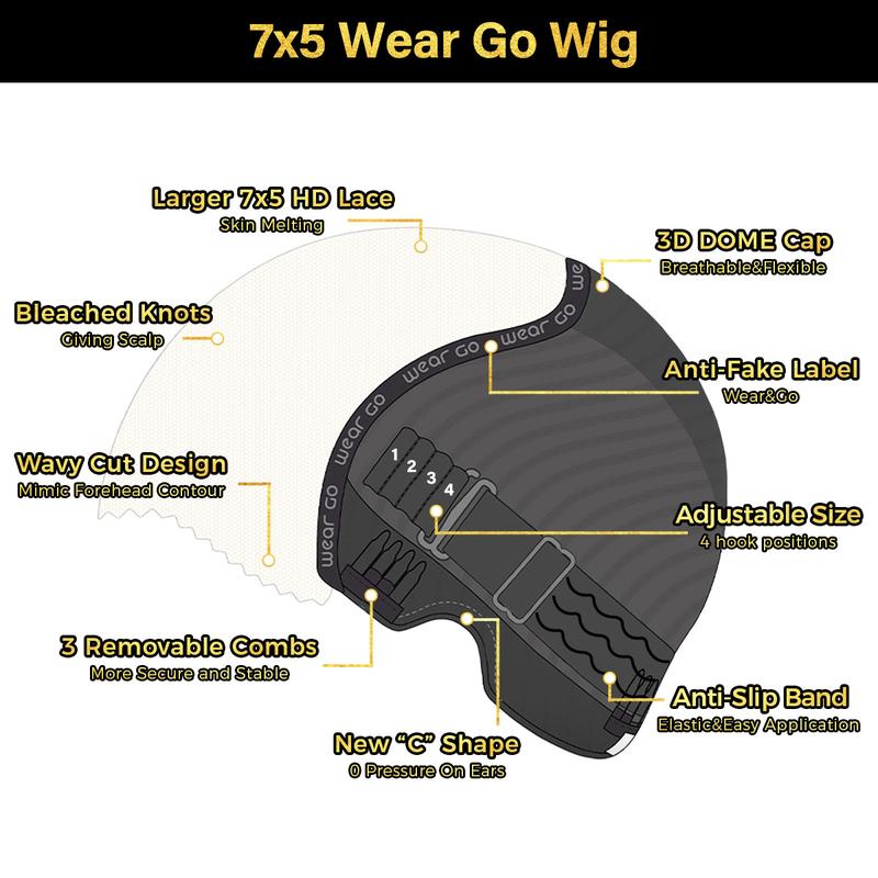 [Free Upgraded] OQ HAIR Wear And Go Glueless Wigs Pre Cut 7x5 HD Straight Lace Human Hair Wigs Pre Bleached Tiny Knots Beginner Friendly #TikTokShopBlackFriday