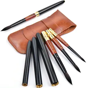 Fuumuui 3pcs Professional Squirrel Hair Travel Paint Brushes Set Art Drawing Supplies Artist Supplies