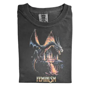 The Feminism Dragon Comfort Color Shirt, Feminist Empowerment Retro Vintage Shirt, Gift for Men, Gift for Women, Crew Neck T-shirt, Trending T-shirt