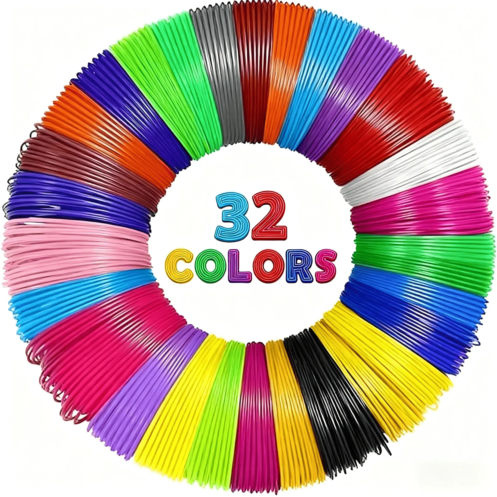 32 Color PLA Filament for 3D Printing Pen, 61 Children's Day Gift Idea, Total Length 315.35 Feet Per Pack, Ideal for Kids Creative DIY Projects