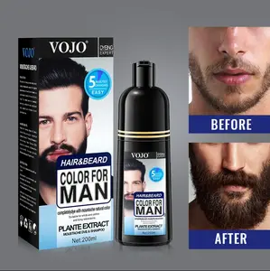 VOJO Hair & Beard Color for Men Plante Extract 200ml - Instantly Boost Confidence, Say Goodbye to White Beard in 5 Minutes