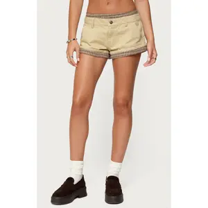 Edikted Women's Peekaboo Plaid Boxer Shorts Edikted Women's Peekaboo Plaid Boxer Shorts