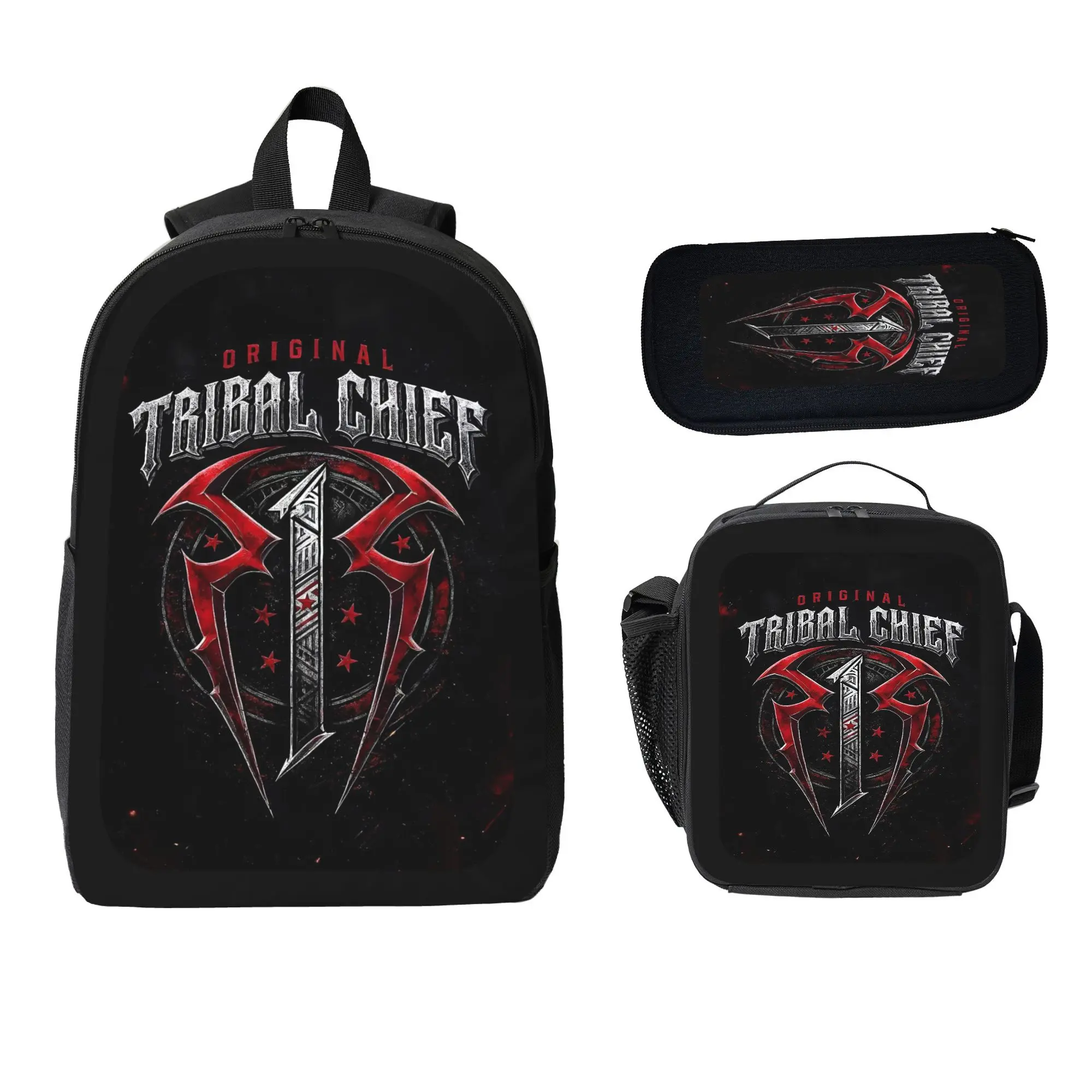 WWE American Undertaker Backpack Set 3PCS Wrestling Legend Inspired Backpack with Lunch Bag Pencil Case Large Capacity School Bag Lightweight Daypack for Teens Backpacks for School Women Men Cartoon Fan Gift Street Style Travel Bag Geek Book Sack