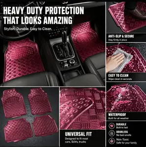 Business-style car floor mat set (4 pieces) | Universal | Easy to clean, waterproof and dustproof; universal non-slip mats, waterproof floor mats, protective pads that resist dirt