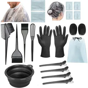 21Pcs Hair Dye Kit Professional Hair Coloring Products with Hair Dye Brush, 350Ml Hair Color Bowl, Hair Clips, Applicator, Earcover for Salon Bleaching & Hair Coloring at Home