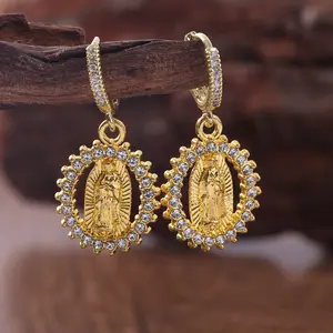 Golden Caring Virgin Mary LadiesFashion Jewelry Party Gift Birthday Gift for Women BlingStylish Accessory