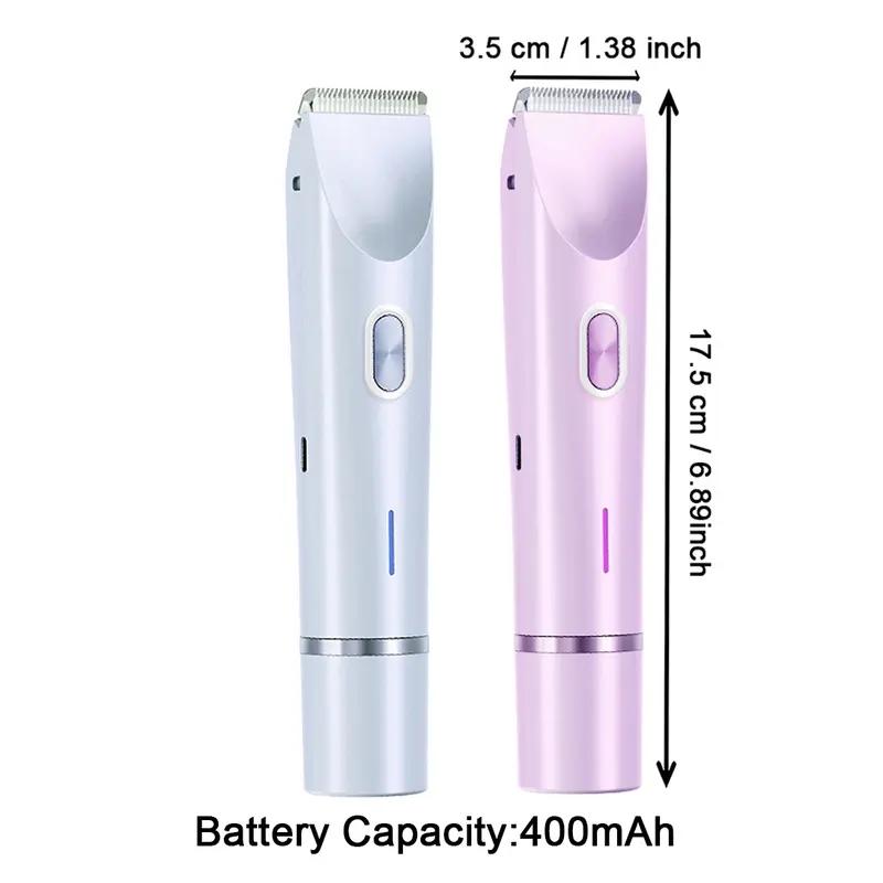 Electric bikini trimmer, 2-in-1 body and facial hair trimmer, dual-head electric shaver, waterproof USB rechargeable cordless women’s hair clipper, portable hair clipper, multifunctional holiday gift