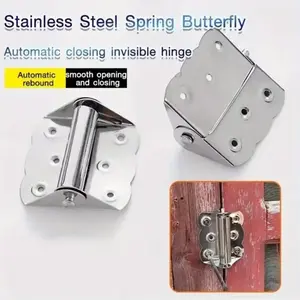 Stainless Steel Self-Closing Hinges, Spring Door Closers, Automatic Reset Rebound Hinges, Rust-Proof Cabinet Door and Window Hinges