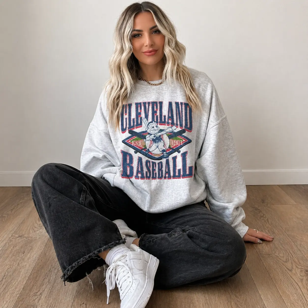 Cleveland Baseball Sweatshirt, Vintage Washed Tee, Comfort Colors T-shirt, Game Day Oversized Hoodie