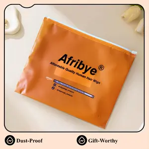 AFRIBYE Luxury Wig Packaging Bag - Dust-Proof Hair Extension Organiser with Storage Compartment, Smooth Reusable Space-Saving Travel & Retail Bag (Gift-Worthy Hair Bundles Solution; Separate Purchase Not Recommended), Space Saving Bag