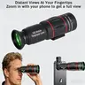18x Telephoto Lens - 2 In 1 HD Anti-Shake Cellphone Accessory, 25in Glass+Plastic (ABS) Monocular with Holder, Adjustable Focus Wheel, 8.8° Wide View, Lightweight, Fits Most Phones, Ideal for Concerts, Outdoor Events (18x Without Phone Holder Compatible)