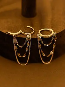 Elegant Chain Fringe Earrings for Women, Fashionable Daily Commute Jewelry, Versatile and Stylish Ear Cuffs, Perfect for Casual Wear, Fashion Jewelry Party