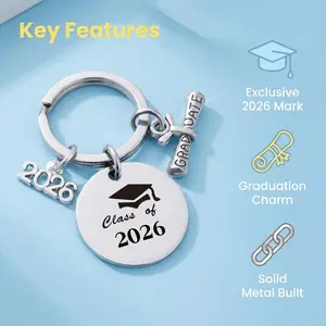 Class of 2026 Metal Graduation Keychain - Meaningful Keepsake Gift for School Graduates, Graduation Party Favors Jewelry Charm Best Friend Grad Gift!