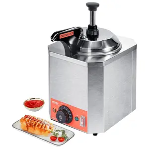 VEVOR Hot Cheese Pump, 2.3 Qt Nacho Cheese Warmer with Pump, Stainless Steel Hot Fudge Warmer with Pump 650W Cheese Dispenser, 30-110 ℃   Temp Adjustable, for Hot Fudge Cheese Caramel