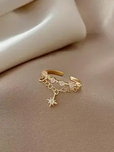 Star Design Ring, Adjustable Ring for Women & Girls, Fashion Jewelry for Party, Daily Clothing Decor, Trendy All-match & Exquisite Jewelry for Birthday Gift