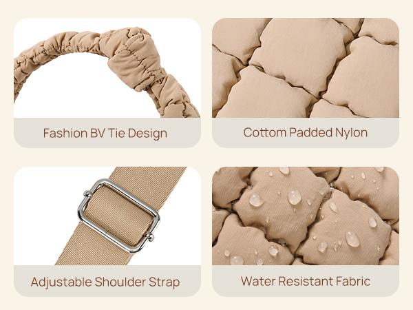 Telena Puffer Bag Fashion Quilted Tote Bag Nylon Shoulder Crossbody Bags for Women Lightweight Carryall Hobo Bag Gift Purse Valentine's Day gift