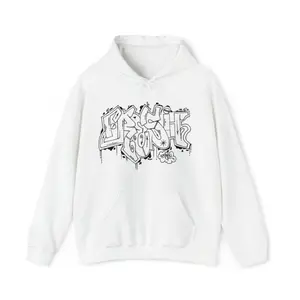 Men's street art and urban culture Graphic Hoodie - Long Sleeve Pullover Regular Fit | Soft & Breathable Fabric, Durable Print, Everyday Comfort, Machine Washable, urban graffiti casual urban wear, likely worn in city environments or streetwear fashion