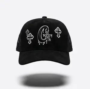 Cuban Cross Suede Snapback Hat, Fashion Clothes Accessory for Daily Wear