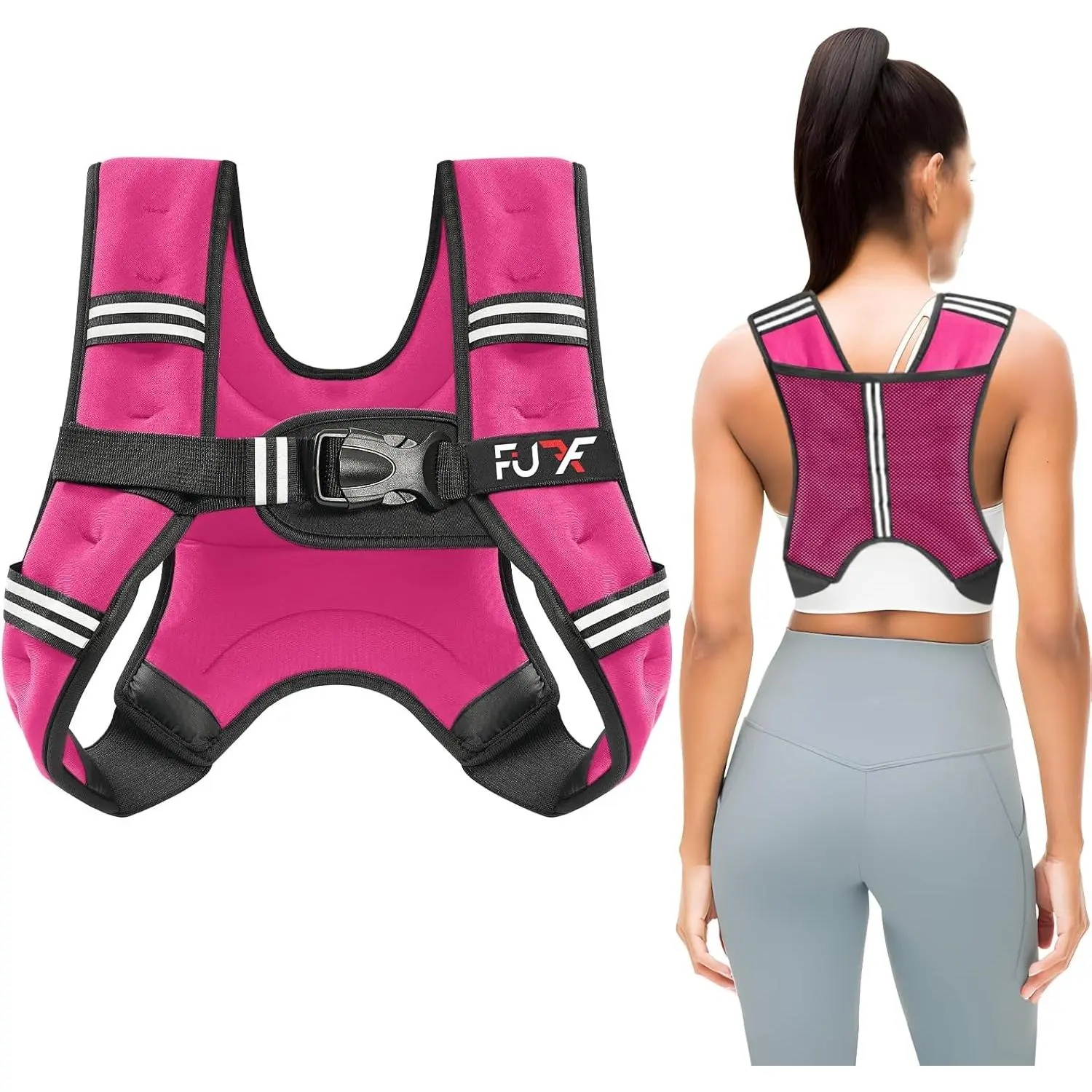 Weighted Vest Woman Men 5lb/10lb/15lb/20lb/25lb/30lb Weights with Reflective Stripe, Weight Vest for Strength Training Running Walking Jogging Workout