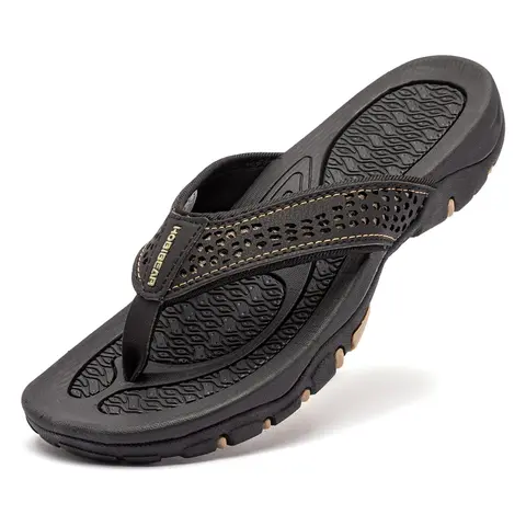HOBIBEAR Summer Adult Non-Slip Soft Wear-Resistant Flip Flops, Casual Breathable Hollow Out Thick Sole Sandals, Cool Footwear, Casual Beach Shoes for Commute, Beach and Outdoor Activities