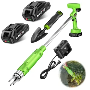【Flash sale】Electric Weed Puller Tool 21V Battery Powered 2pcs 2000mAh, Heavy Duty 3-Claw Steel Root Weeder Stand-Up Remover Picker Grabber Popper, for Dandelion Lawn Garden Yard EWP001