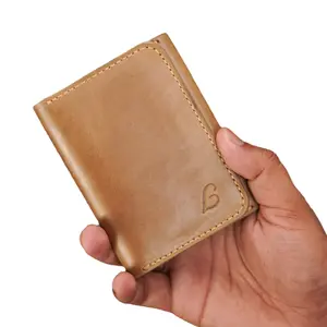 Men’s Handmade Full Grain Leather Wallet Slim wallet  Bifold, Compact and Durable Genuine Leather Card Holder for Everyday Use – Stylish, Fits Front Pocket, Ideal Gift for Him – Brown