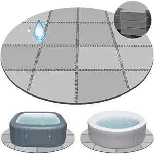 78 Inch Round Hot Tub Mat - Extra-Thick Interlocking Hot Tub Protective Pad Spa Pool Foam Insulation Mat Ground Base Flooring Protector for Portable Inflatable Hot Tub Accessories Outdoor Indoor