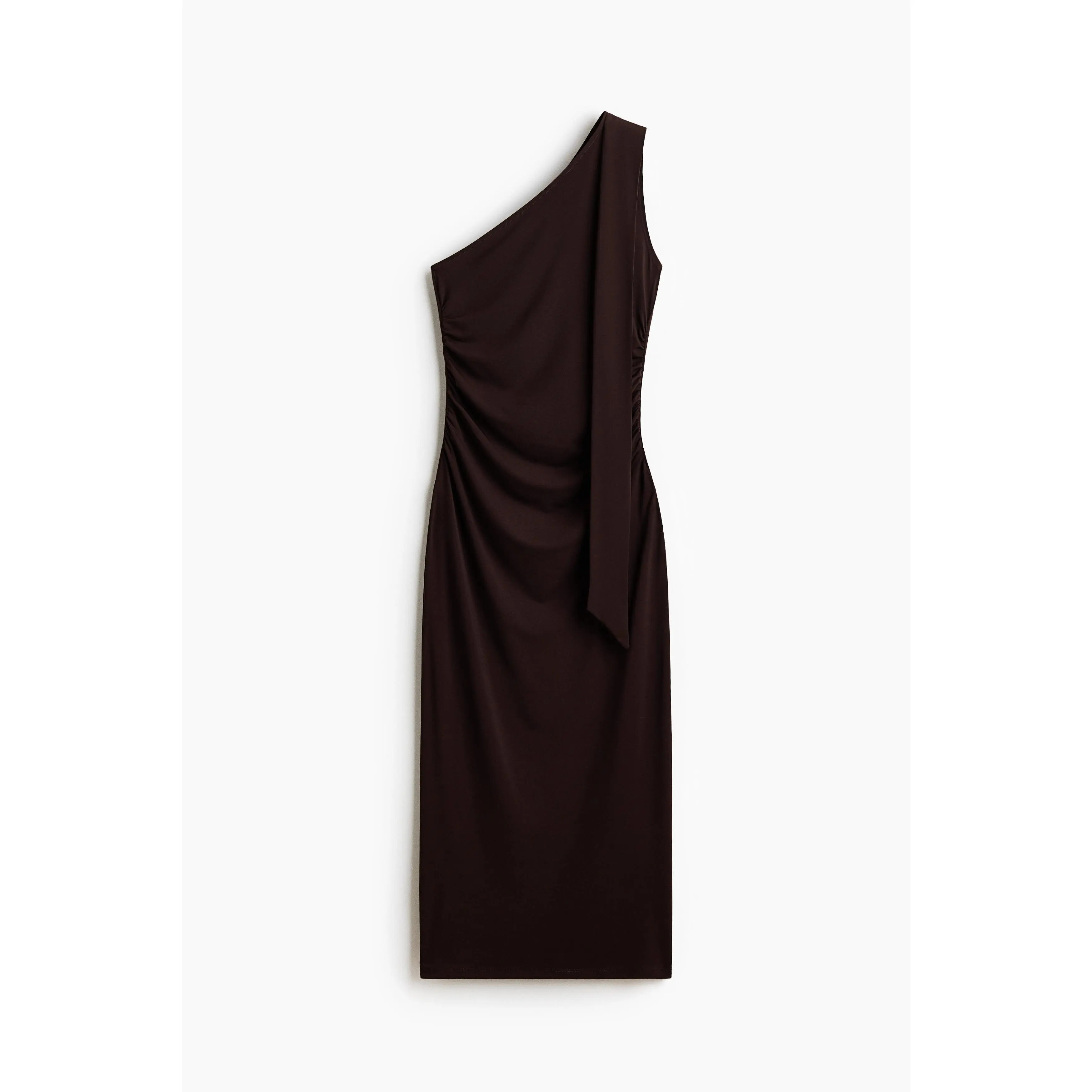 hm draped one shoulder dress Ladies - Black Draped One-Shoulder Dress - Size: L