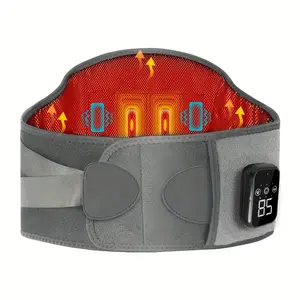 Cordless Heated Waist Massager Belt with Lumbar Support, 3 Heat & Vibration Modes, Adjustable & Wearable Under Clothes, USB Rechargeable.