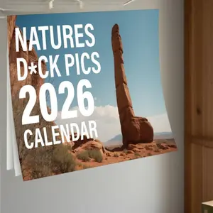 2026 New Version Wall Calendar Planner, Natural Style D*ck Pictures, Perfect for Home Decor, Trendy Office Accessory, Must-Have Item