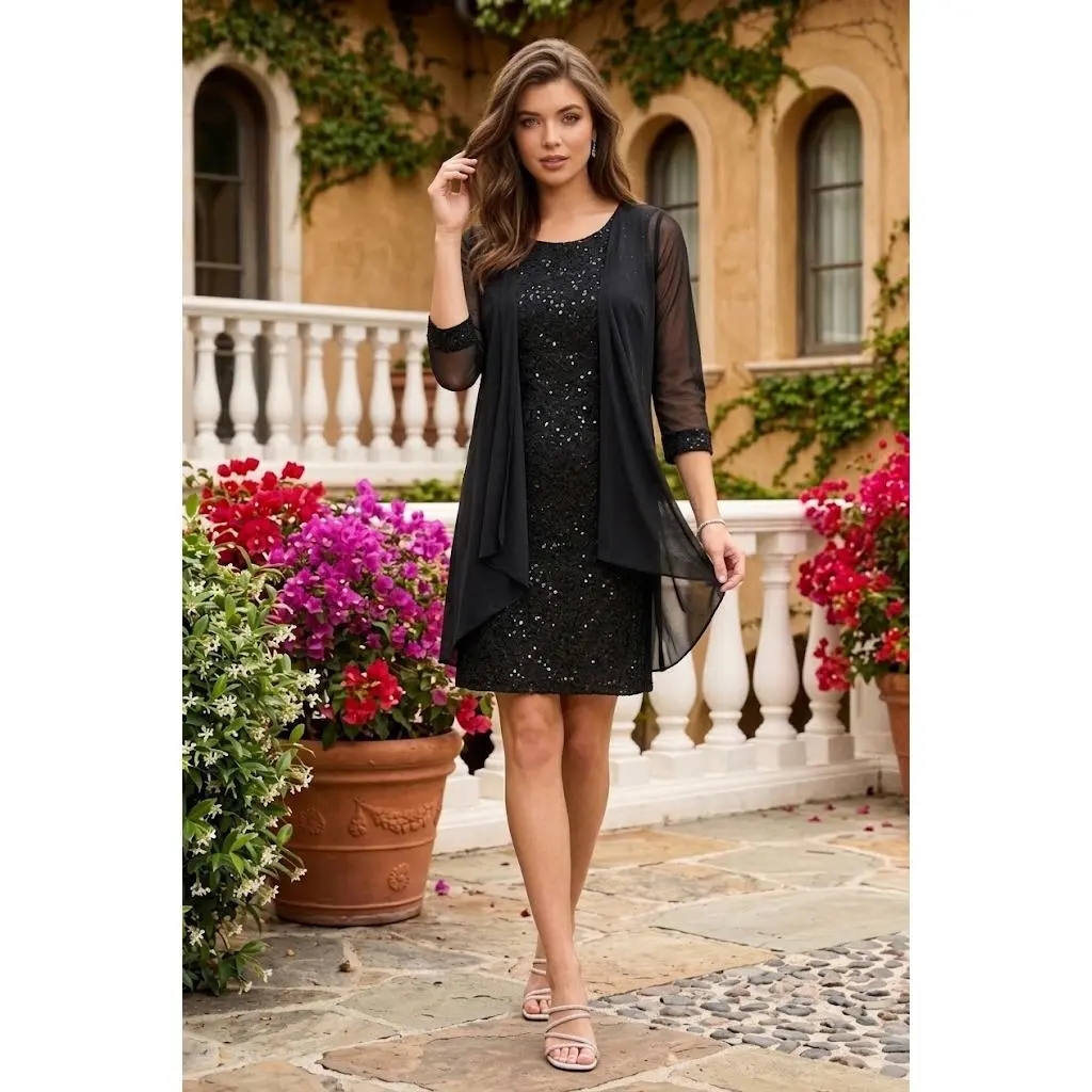 Eva USA 3490 Black Funeral Dress for Women & Ladies