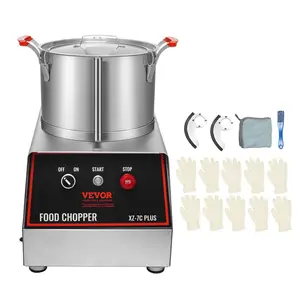 【Summervibes】VEVOR Food Processor & Vegetable Chopper,  , 7 Quart Bowl, 750W Food-Grade Stainless Steel Food Processor Chopper with 2 Extra S-Curve Blades, Multifunctional for Chopping Vegetables, Meat, Grains, Nuts
