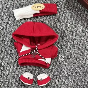 New 20cm baby jacket New Year red Cool and stylish hoodie Headband set Cotton doll Sea Star change outfit