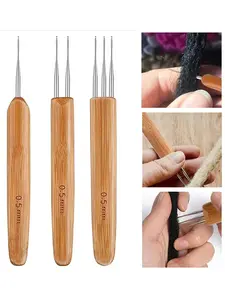 3-Hook Crochet Needle Set for Wig Making Dreadlock Braiding Hair Extension Tool Wig Ventilating Repair Kit Hair Tools