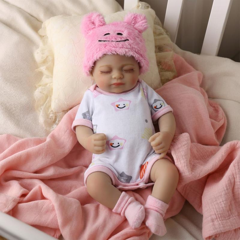 [WOOROY] Reborn Baby Doll Clearance - 10 In Mini Lifelike Baby Doll with Full Vinyl Body, Sleeping Eyes, Perfect Birthday & Christmas Gift for Kids 3+