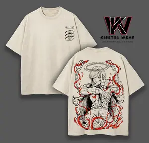 ''Control Devil'' Makima T-Shirt Chainsaw Man Anime Graphic Tee Oversized Acid Washed Cotton Shirt Public Safety Eyes Design Anime Merch Gift for Anime Fans