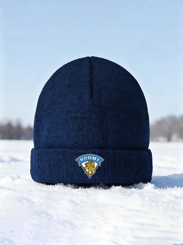 Winter Warm Knit Beanie Hat with Finnish Lion Emblem Print for Outdoor Sports Activities and Casual Wear Designed for Adults Winter Season Cold Weather Protection for Holiday Gifts Christmas and New Year Celebrations Winter Accessories Winter Warm Knit Beanie Hat with Finnish Lion Emblem Print for Outdoor Sports Activities and Casual Wear Designed for Adults Winter Season Cold Weather Protection for Holiday Gifts Christmas and New Year Celebrations Winter Accessories