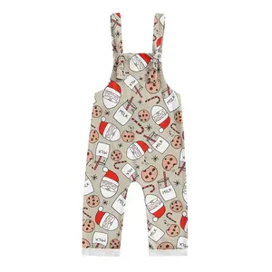Christmas Toddler Girls Boys Overalls Reindeer/Santa Print Sleeveless Straps Romper Jumpsuit Playsuit