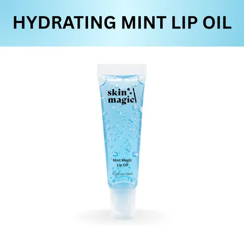 SKIN MAGIC Minty Lip Oil - 15ml High-Performance Hydrating Treatment with Jojoba Oil, Cocoa Butter & Vitamin E for Deep Conditioning, High Shine, Dehydrated Lip Care (Summervibes), Minty Lip Treatments Moisturizing Lipserum Moisture