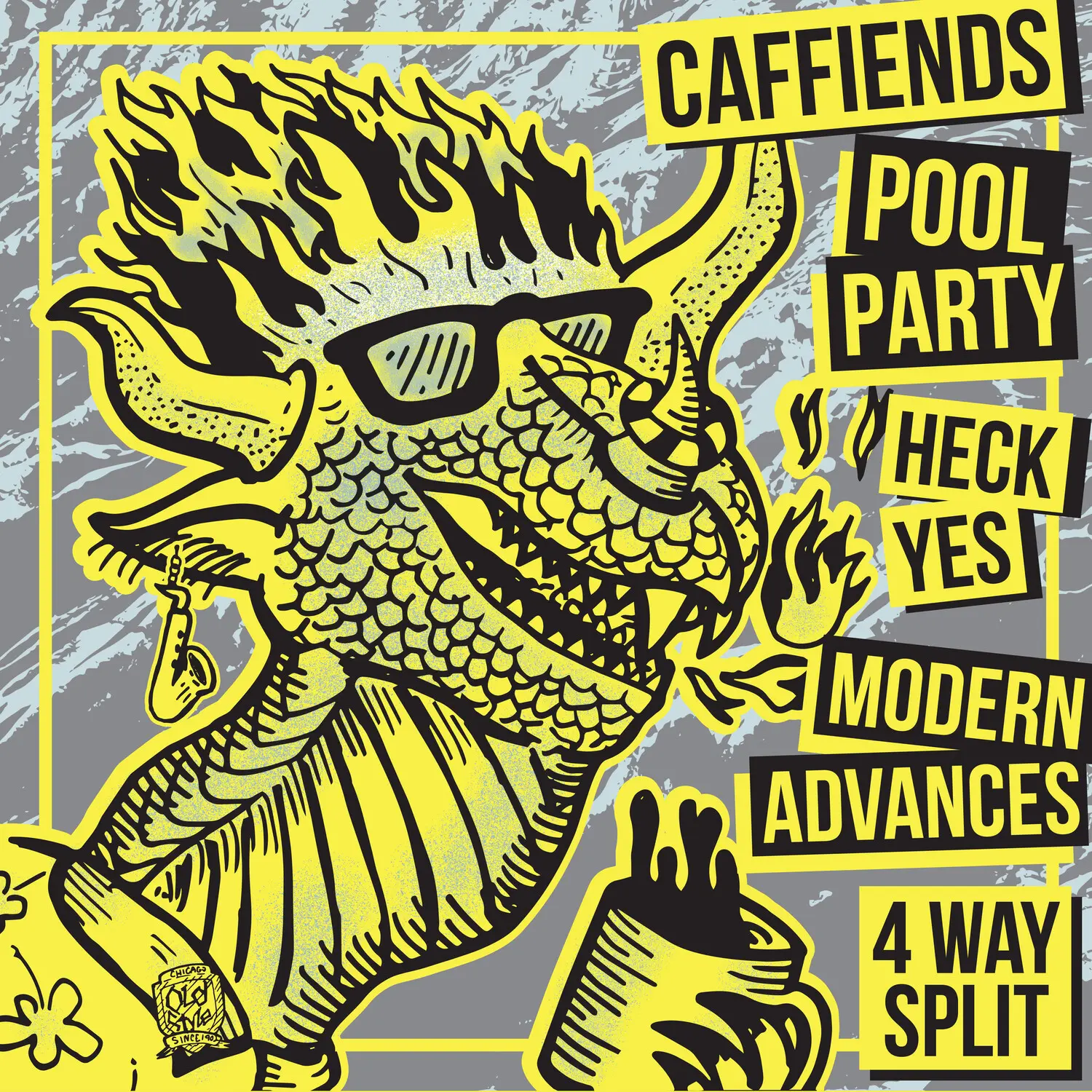 Caffiends / Heck Yes / Modern Advances - 4 Way Split  [VINYL RECORD - LP]