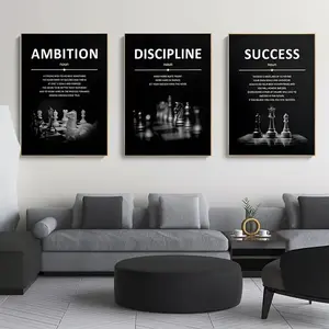 3 Piece English Letter Decor Posters, Minimalist Study Living Room Sofa Background Canvas Art, Modern Home Decoration Unframed Wall Hanging, Unframed Art Print