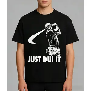 Humorous Tiger Woods Mugshot TShirt Featuring Dui Style Golf Shirt