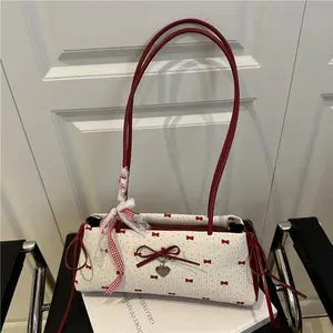 Women’s Y2K Bow Shoulder Bag – Cute Underarm Mini Purse, Lightweight Trendy Handbag for Daily Work & Shopping