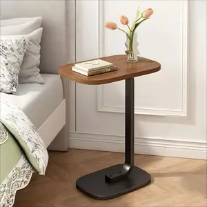 C-Shaped Multifunctional Side Coffee Table - Minimalist Style, Sturdy Construction, Compact Space-Saving Design, Sturdy Metal Frame, Easily Moveable, Nightstand Alternative for Living Rooms, Bedrooms, Aesthetic Room Decor