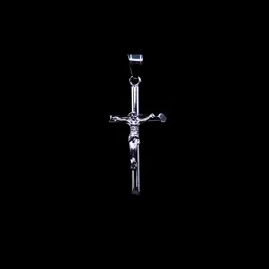 Jesus Cross Pendant White Gold