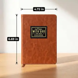 2026 One Minute with God Daily Devotional for Men | 365 Faith-Building Reflections & Prayer Prompts | Portable Brown Faux Leather Journal | Spiritual Growth Companion for Fathers, Husbands & Sons | Ideal Holiday, Birthday & Valentine’s Day Gift